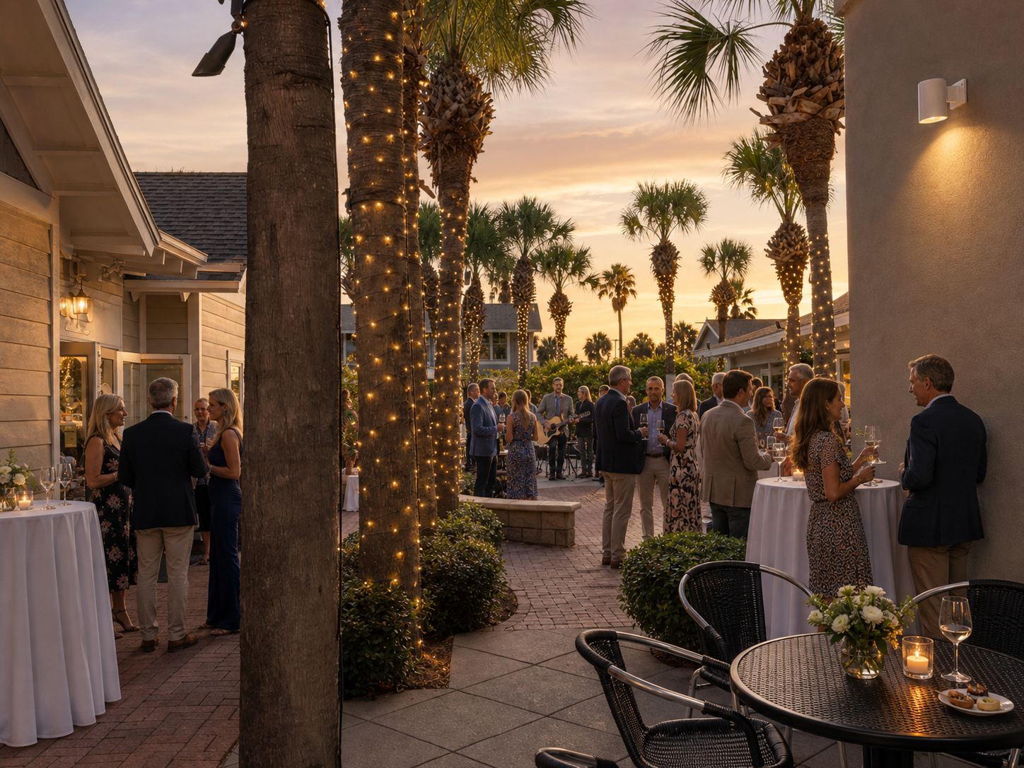 Outdoor coastal community gathering